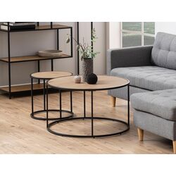 Журнальный столик Mirjan24 Erazme/Seaford (Natural Oak/Black Metal) Thumb