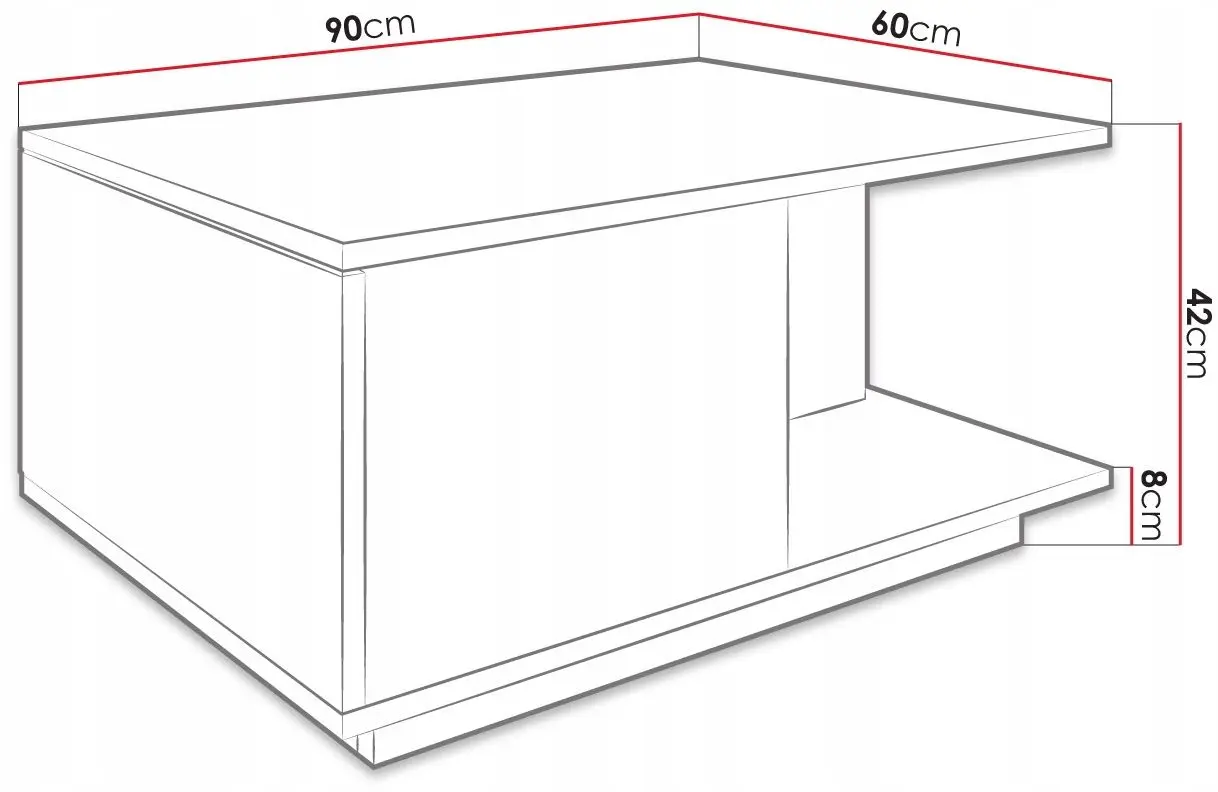 Masa pentru reviste Mirjan24 Flureos/Denver (White) - 4
