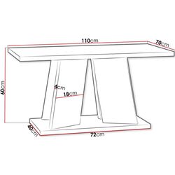 Журнальный столик Mirjan24 Josiah/Mufo 110x70 (White Gloss/Concrete) Thumb