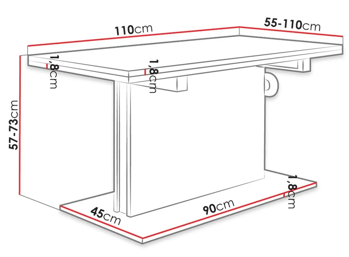 Журнальный столик Mirjan24 Kobali 1/L1 (White/Black) - 5