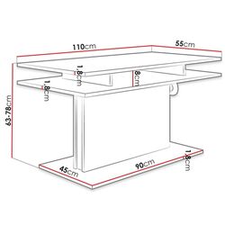 Журнальный столик Mirjan24 Kobali 2/L2 (White/Black) Thumb