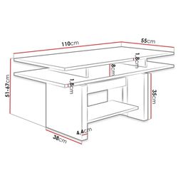 Журнальный столик Mirjan24 Kobali 3/L3 (Artisan Oak/Black) Thumb