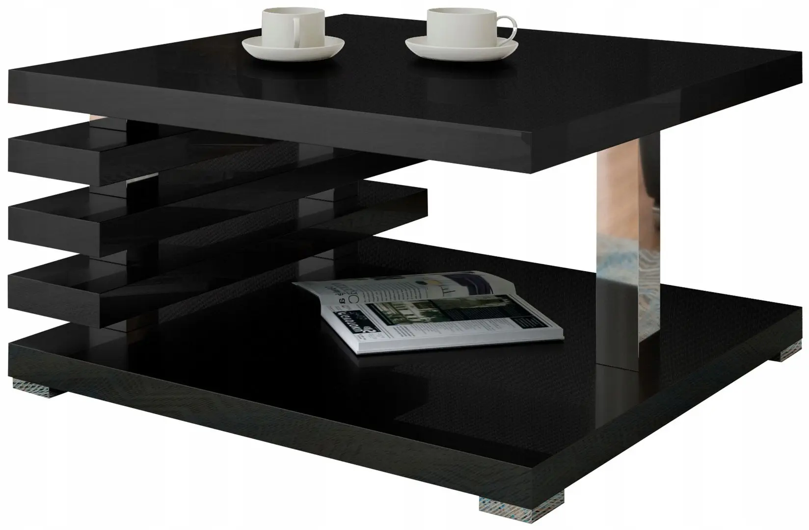 Masa pentru reviste Mirjan24 Komoso/Kyoto (Black Gloss)