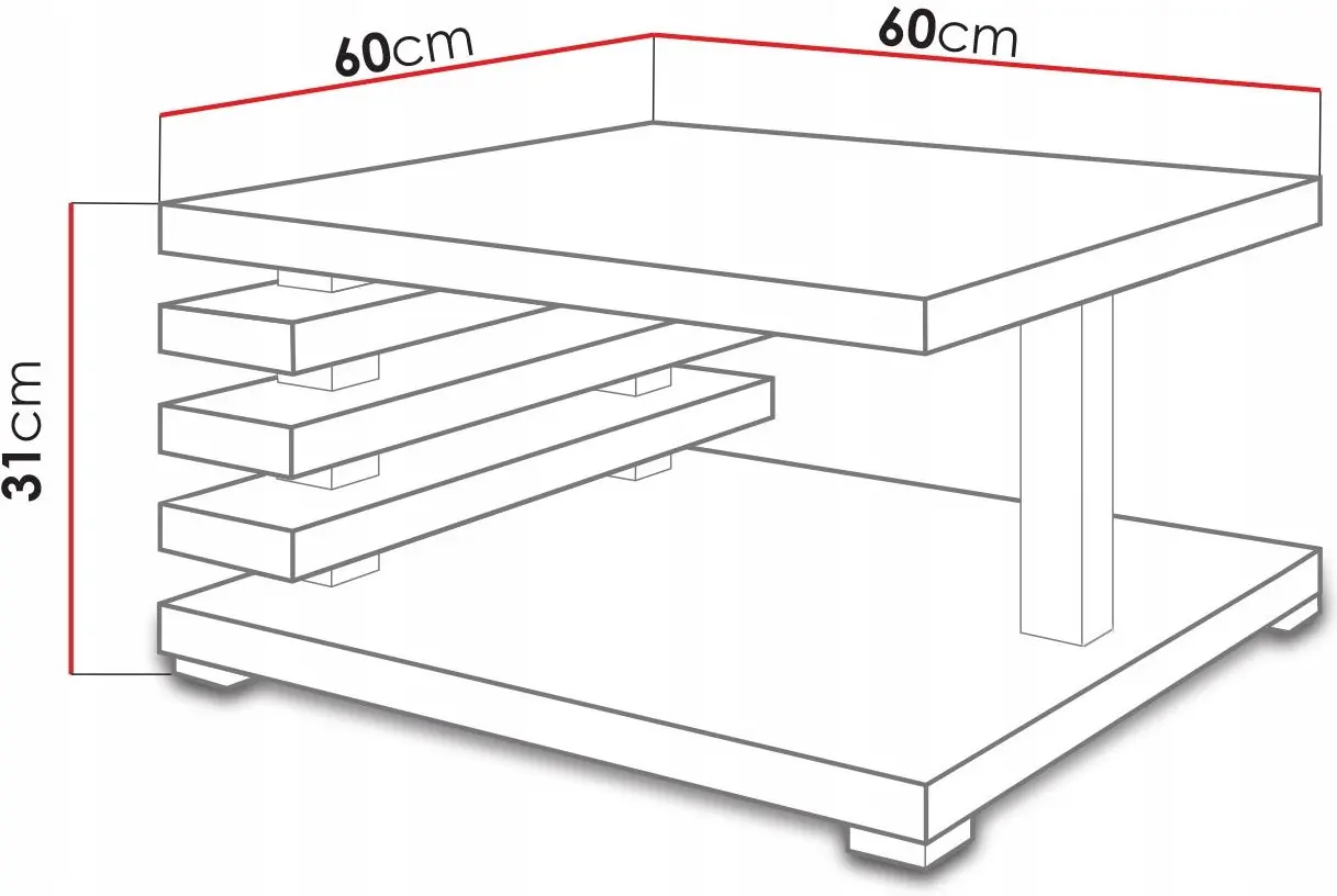 Masa pentru reviste Mirjan24 Komoso/Kyoto (White) - 3