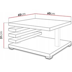 Masa pentru reviste Mirjan24 Komoso/Kyoto (White Gloss) Thumb