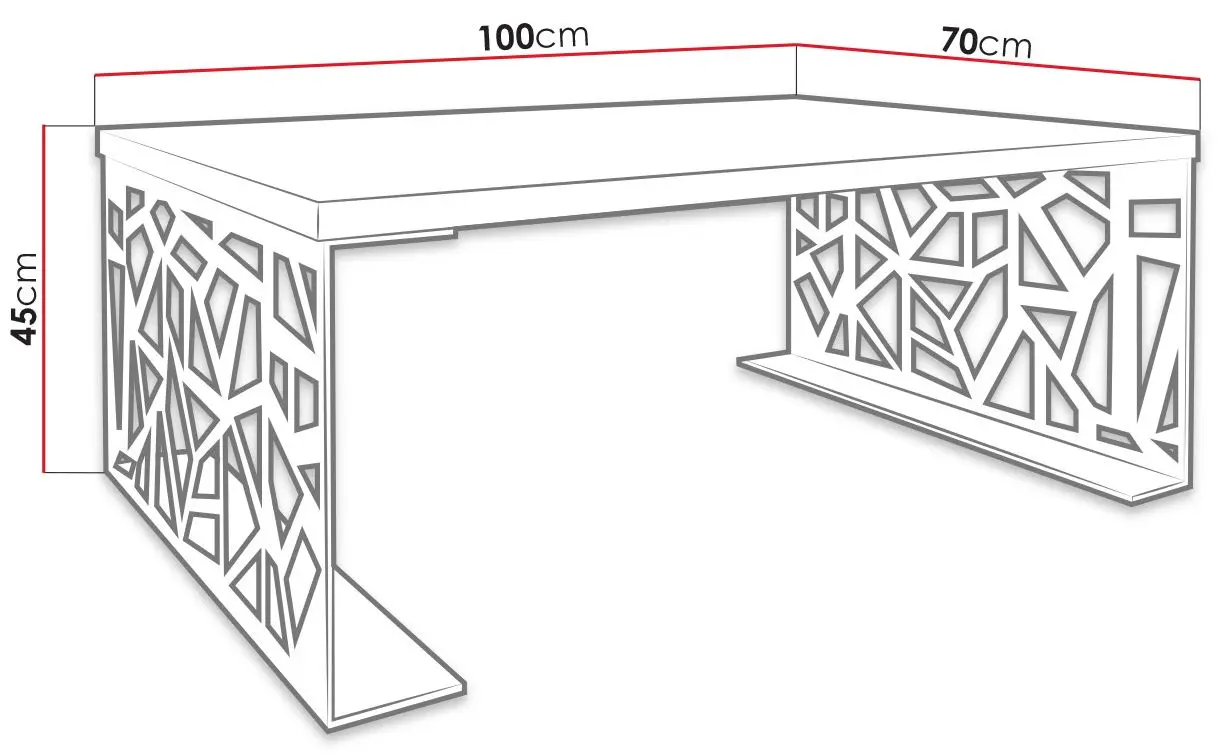 Masa pentru reviste Mirjan24 Lessa/Pales (Black/White Gloss) - 4