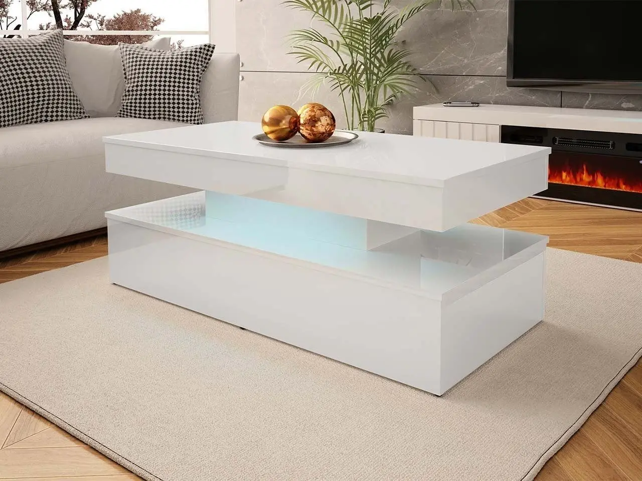 Журнальный столик Mirjan24 Lestiroll/Glossa 01 (White Gloss) - 3