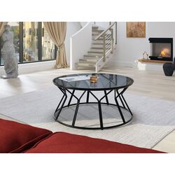 Журнальный столик Mirjan24 Lezonit/Lydia (Gray Glass/Black) Thumb