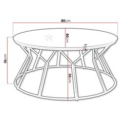 Журнальный столик Mirjan24 Lezonit/Lydia (Gray Glass/Black) Thumb