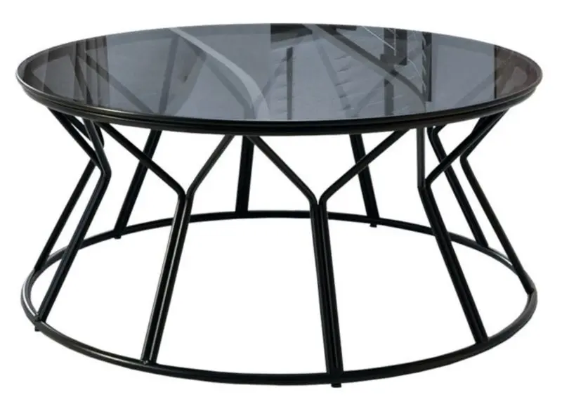 Журнальный столик Mirjan24 Lezonit/Lydia (Gray Glass/Black)