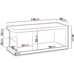 Masa pentru reviste Mirjan24 Ligurin 4P (White/Black Gloss) Thumb