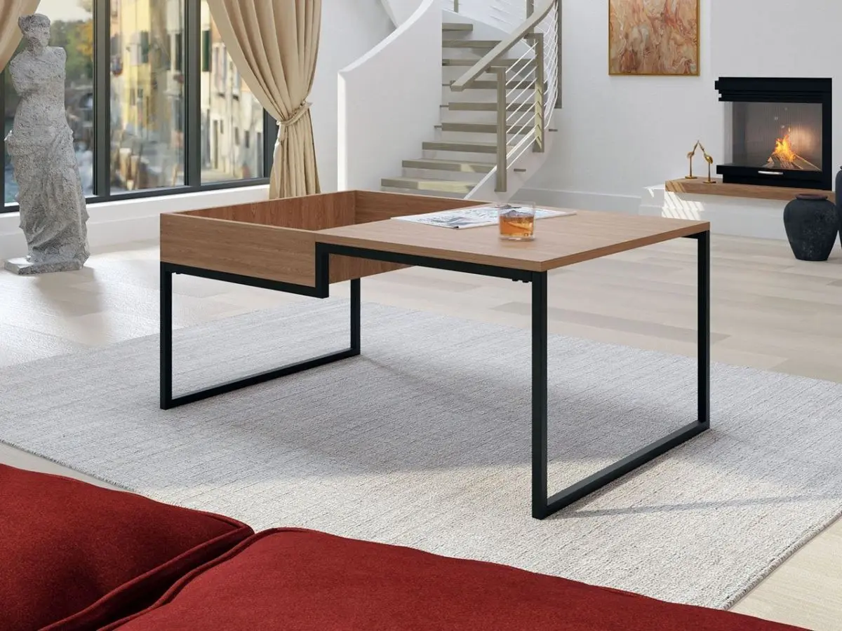 Журнальный столик Mirjan24 Lopir/Benno (Brown Oak/Black) - 4