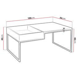 Журнальный столик Mirjan24 Lopir/Benno (Brown Oak/Black) Thumb