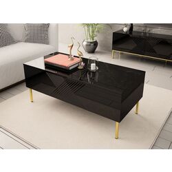 Журнальный столик Mirjan24 Madrielle 120/Exito 120 (Black/Black Gloss) Thumb
