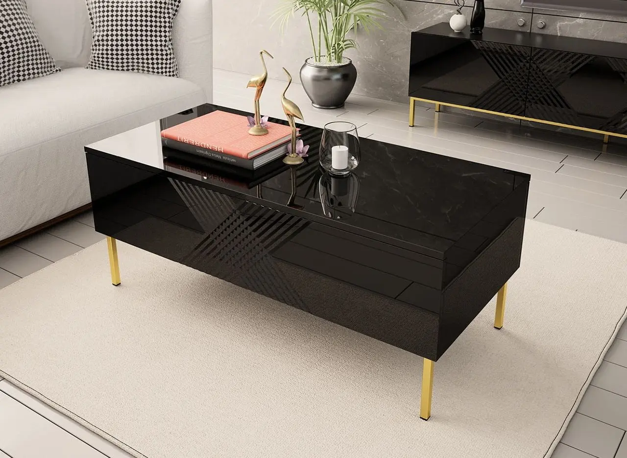 Журнальный столик Mirjan24 Madrielle 120/Exito 120 (Black/Black Gloss) - 2