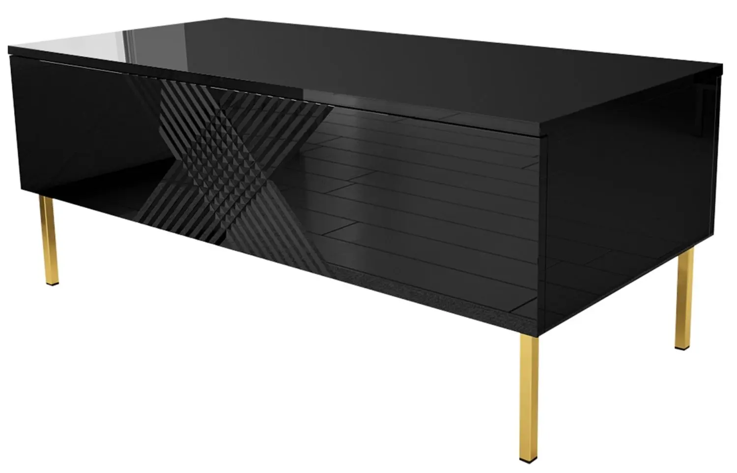 Журнальный столик Mirjan24 Madrielle 120/Exito 120 (Black/Black Gloss)