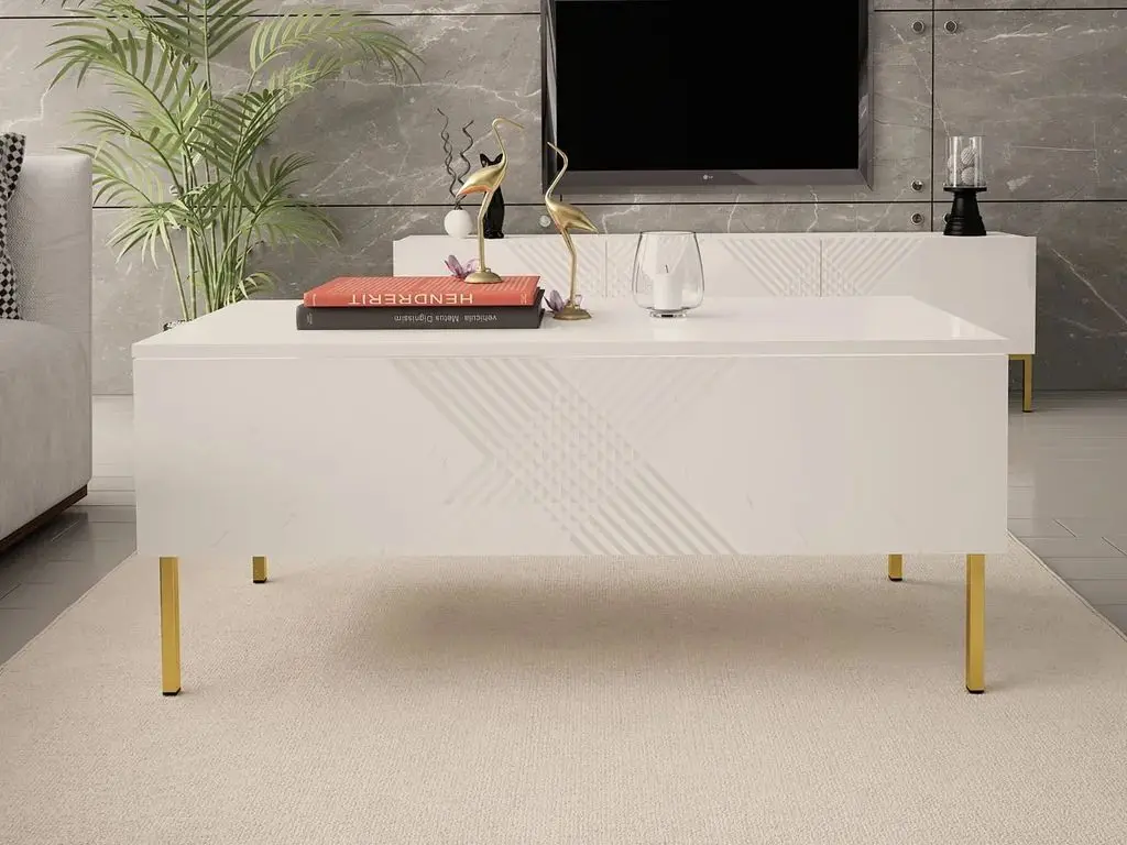 Журнальный столик Mirjan24 Madrielle 120/Exito 120 (White/White Gloss) - 3