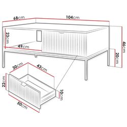 Журнальный столик Mirjan24 Mijano ML104/Nova L104 (Black/Gold) Thumb