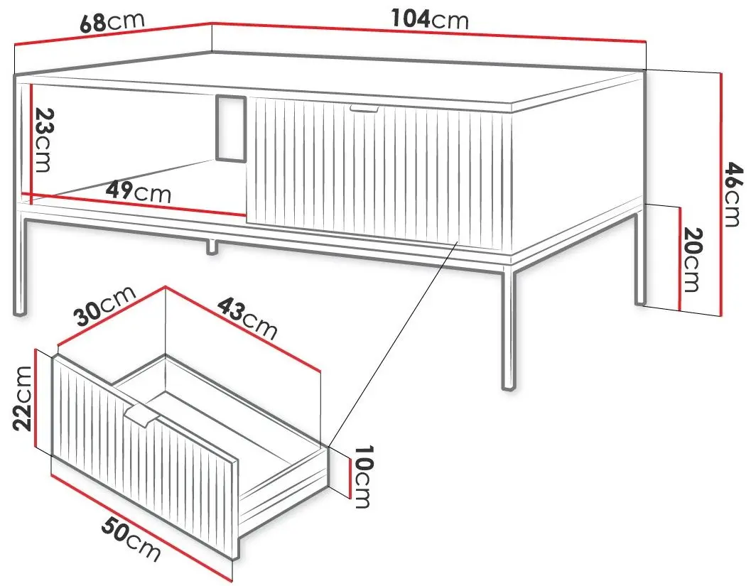 Журнальный столик Mirjan24 Mijano ML104/Nova L104 (Black/Gold) - 2