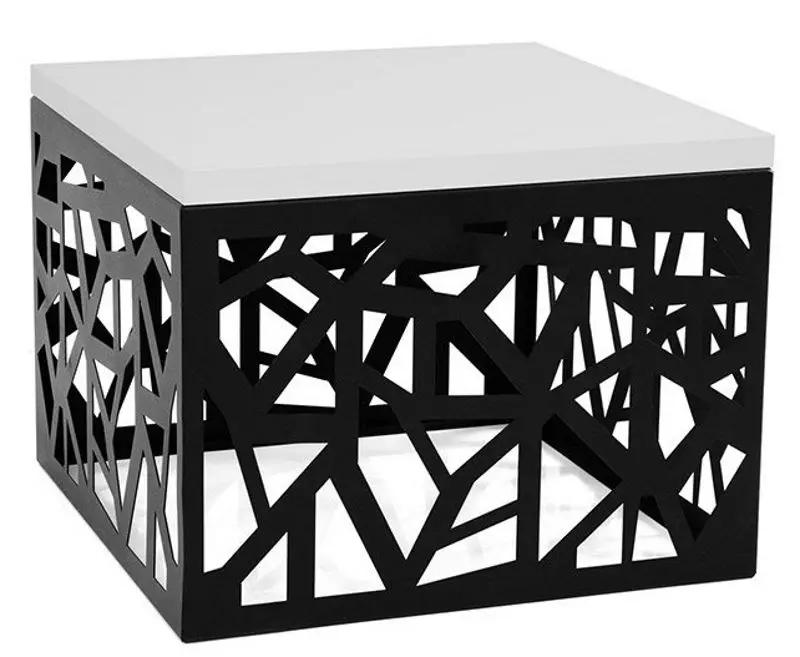 Masa pentru reviste Mirjan24 Mistal/Palis (Black/White Gloss)