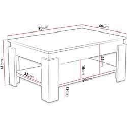Журнальный столик Mirjan24 Monictru/Tim II (Concrete/White) Thumb