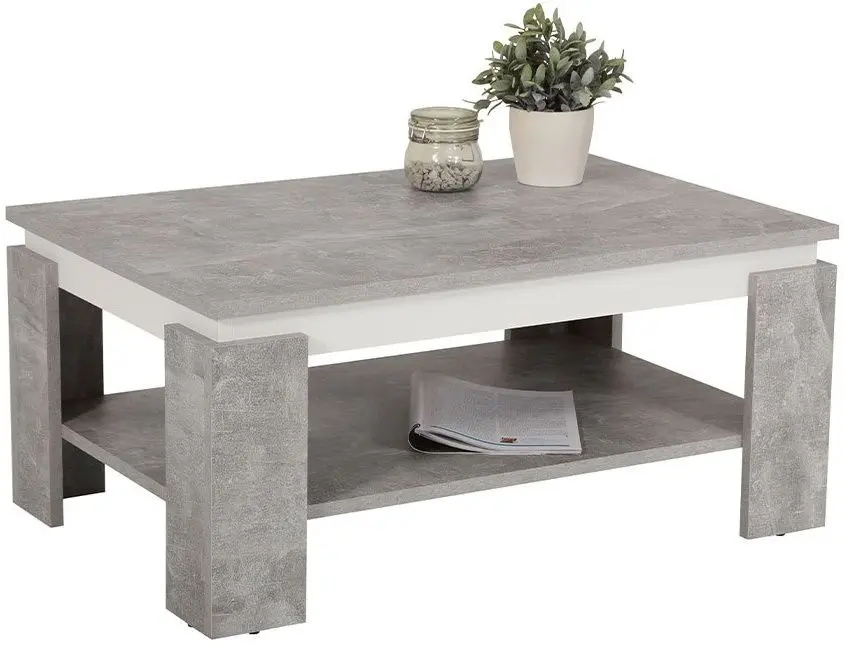 Журнальный столик Mirjan24 Monictru/Tim II (Concrete/White)