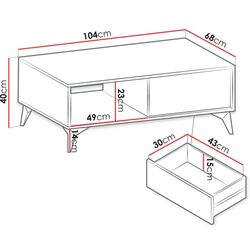 Журнальный столик Mirjan24 Namiro NL104/Diamond L104 (Black/Evoke Oak) Thumb