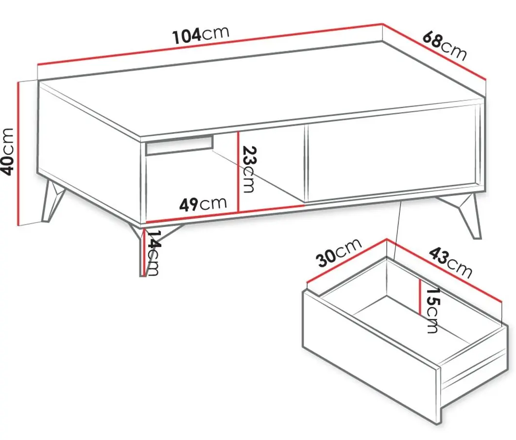 Журнальный столик Mirjan24 Namiro NL104/Diamond L104 (Black/Evoke Oak) - 6