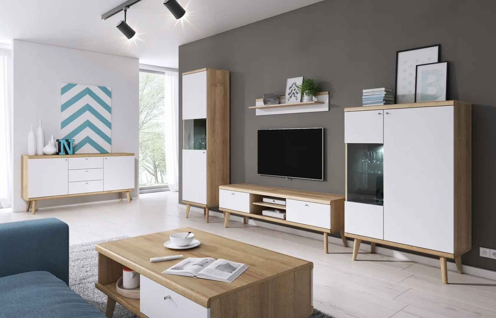 Журнальный столик Mirjan24 Prime/Primo L107 (Riviera Oak/White) - 3