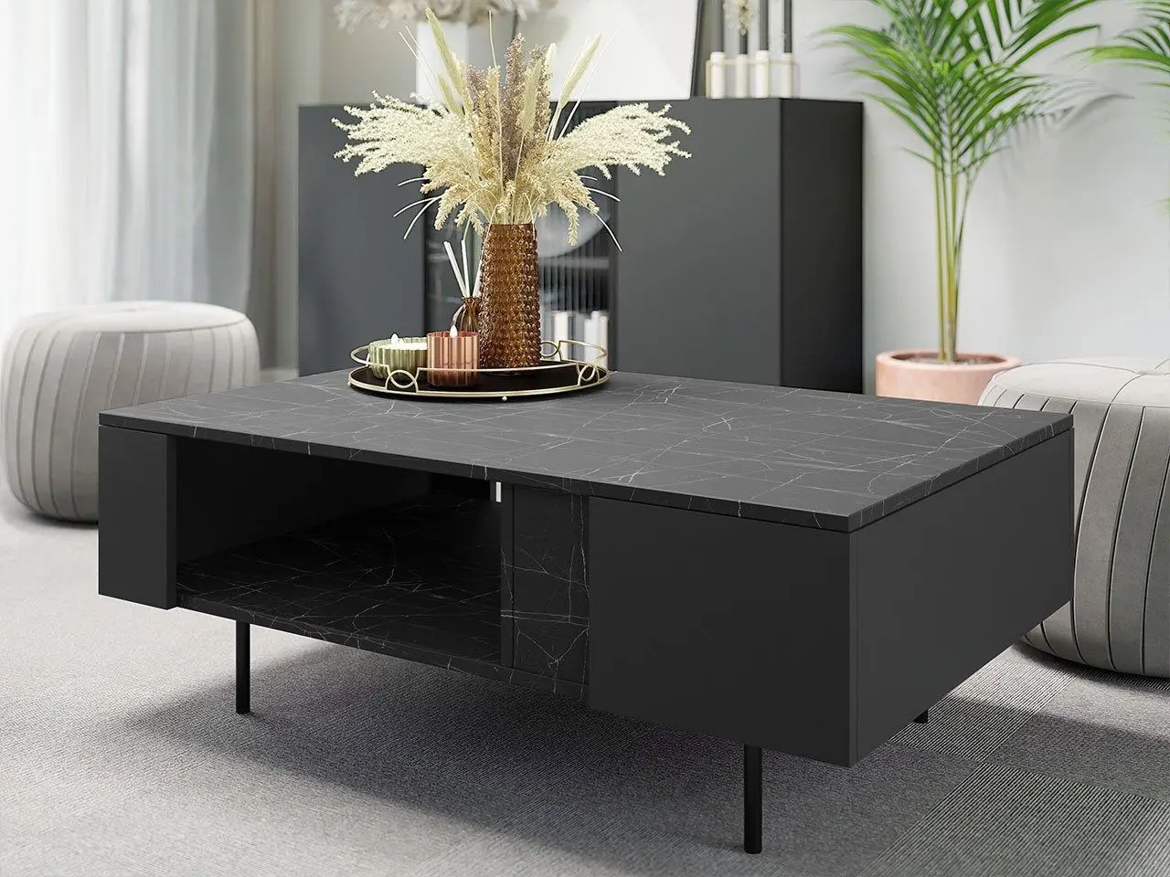 Masa pentru reviste Mirjan24 Salzo SL07 (Graphite/San Sebastian)