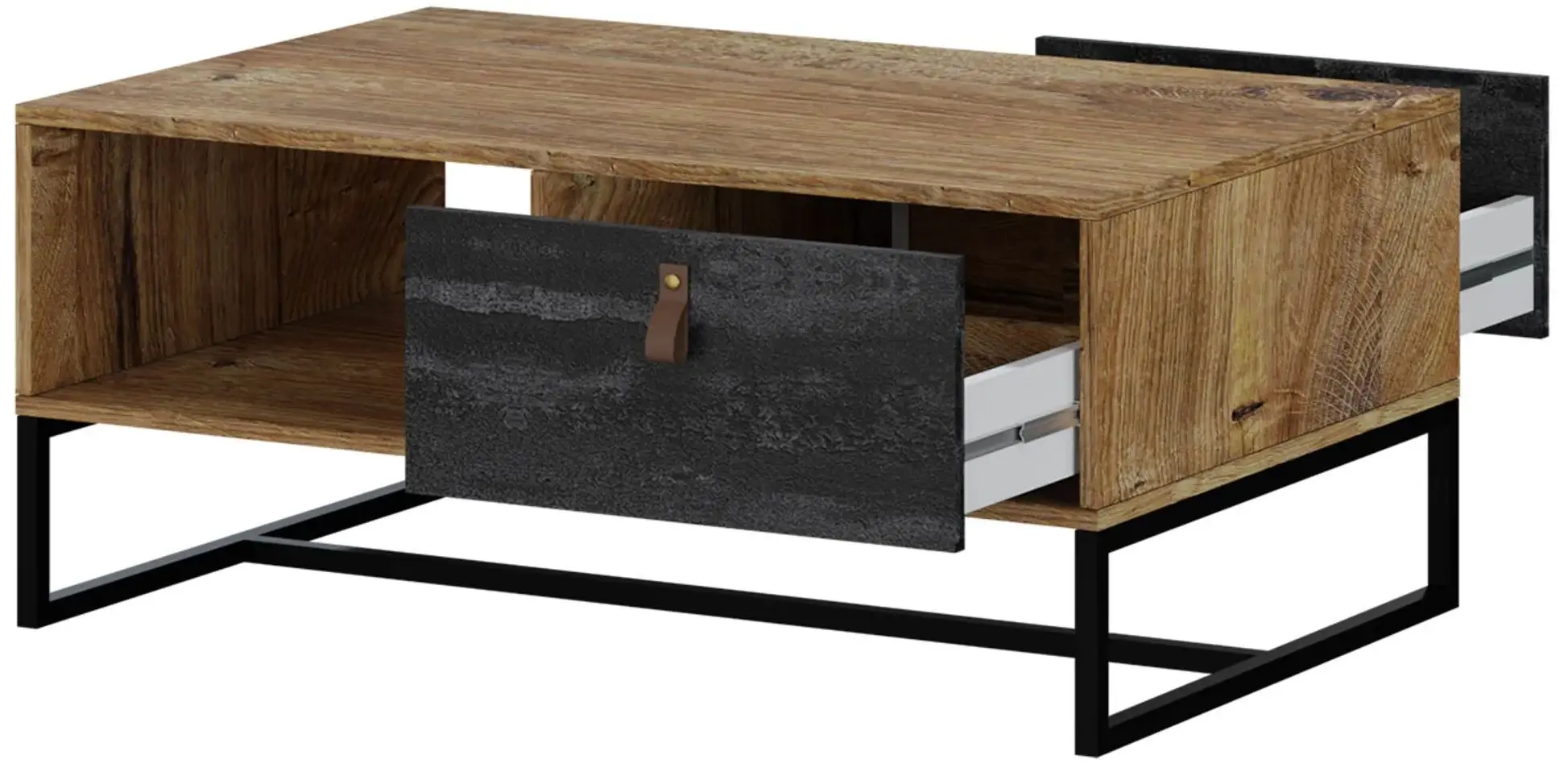 Masa pentru reviste Mirjan24 Sokrates/Dark SOL104 (Ribbeck Oak/Black Stone) - 2