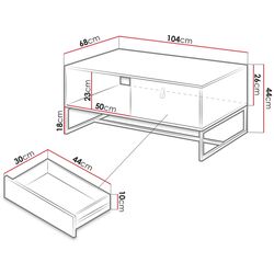 Masa pentru reviste Mirjan24 Sokrates/Dark SOL104 (Ribbeck Oak/Black Stone) Thumb