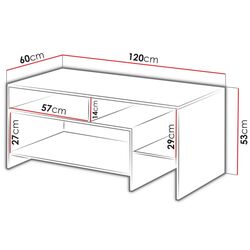 Masa pentru reviste Mirjan24 Tauron/Alva (White/Grand Oak) Thumb