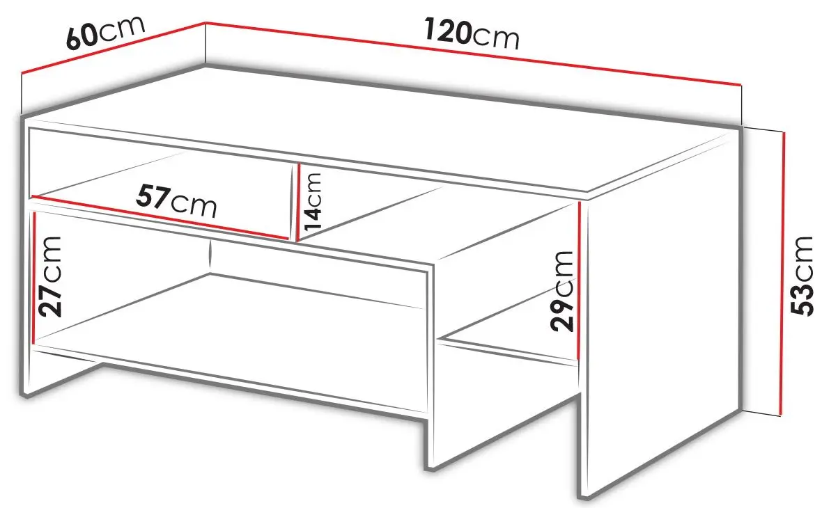 Masa pentru reviste Mirjan24 Tauron/Alva (White/Grand Oak) - 2