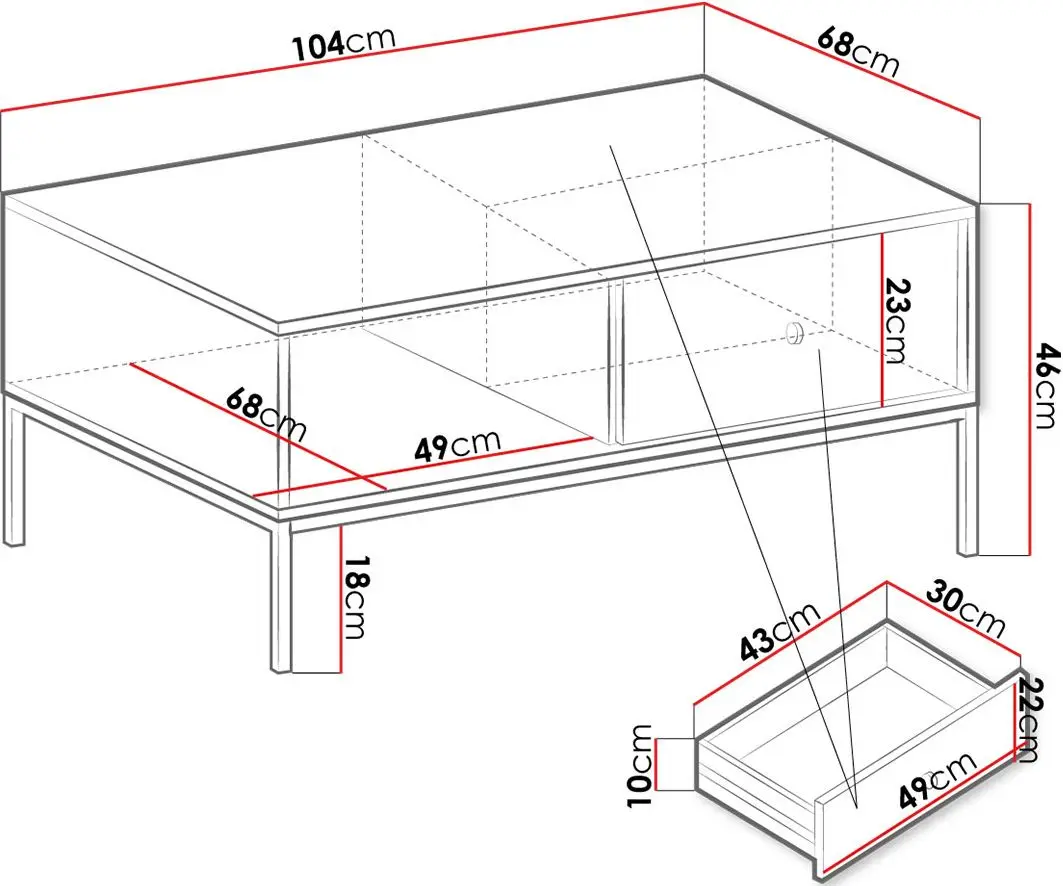 Журнальный столик Mirjan24 Tonkor TL104/Mono ML104 (Beige) - 4