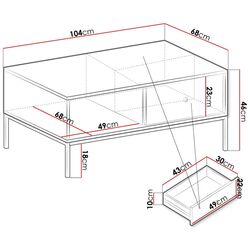 Журнальный столик Mirjan24 Tonkor TL104/Mono ML104 (White/Gold) Thumb