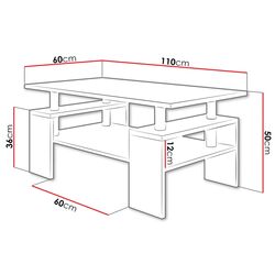 Masa pentru reviste Mirjan24 Troy/Cube (White) Thumb