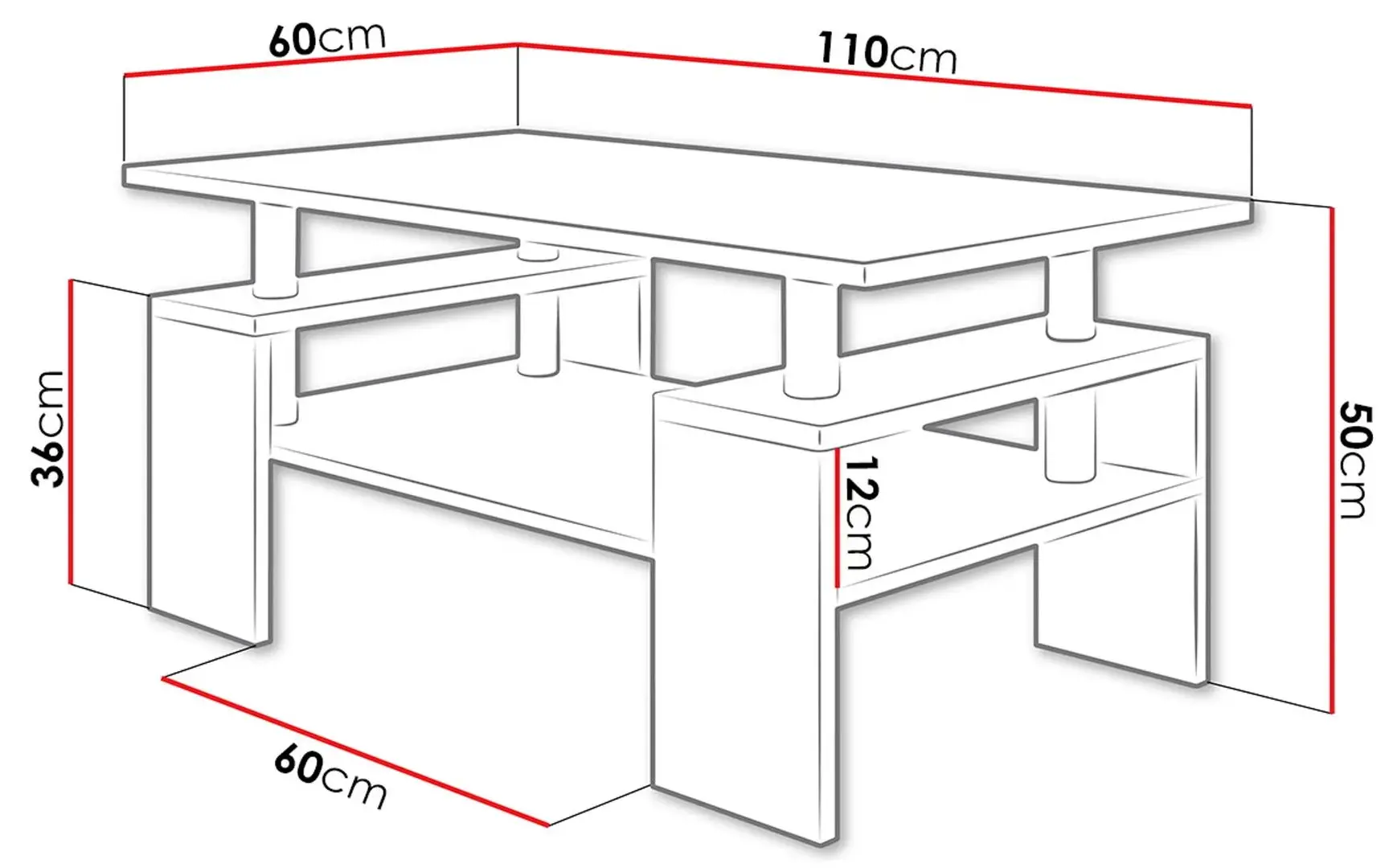 Masa pentru reviste Mirjan24 Troy/Cube (White) - 3