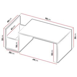 Журнальный столик Mirjan24 Wadasa/Wentar (White) Thumb