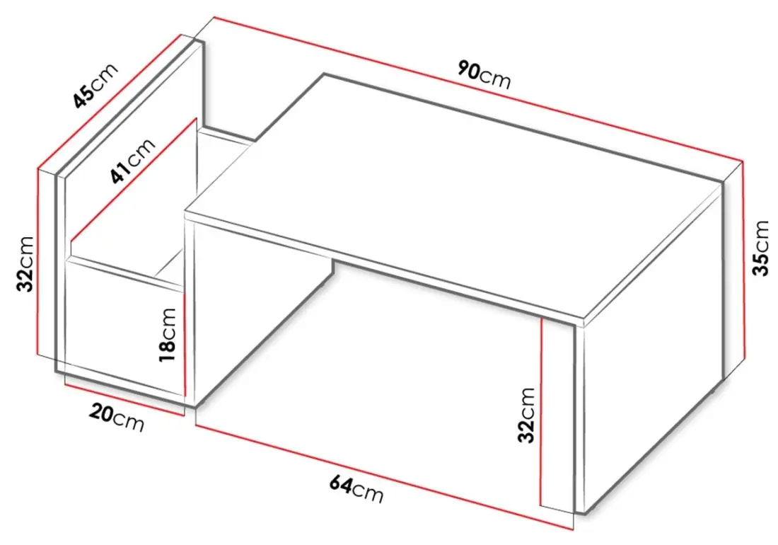Журнальный столик Mirjan24 Wadasa/Wentar (White) - 3