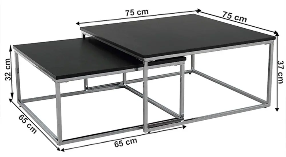 Set mese pentru reviste Mobhaus Amias (Black)