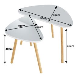 Комплект журнальных столиков Mobhaus Bismak (White/Natural) Thumb