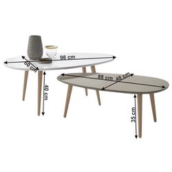 Set mese pentru reviste Mobhaus Doblo (White/Gray) Thumb