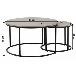 Set mese pentru reviste Mobhaus Iklin (Concrete/Black) Thumb