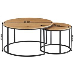 Set mese pentru reviste Mobhaus Iklin (Oak/Black) Thumb