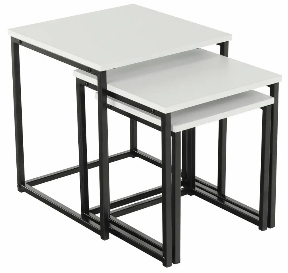 Set mese pentru reviste Mobhaus Kastler Typ 3 (White Mat/Black)