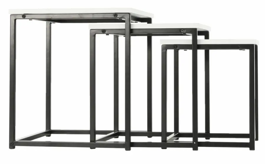 Set mese pentru reviste Mobhaus Kastler Typ 3 (White Mat/Black)