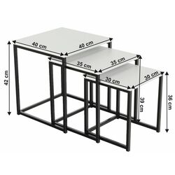 Set mese pentru reviste Mobhaus Kastler Typ 3 (White Mat/Black) Thumb