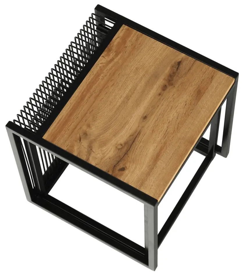Set mese pentru reviste Mobhaus Rimbo (Oak/Black)