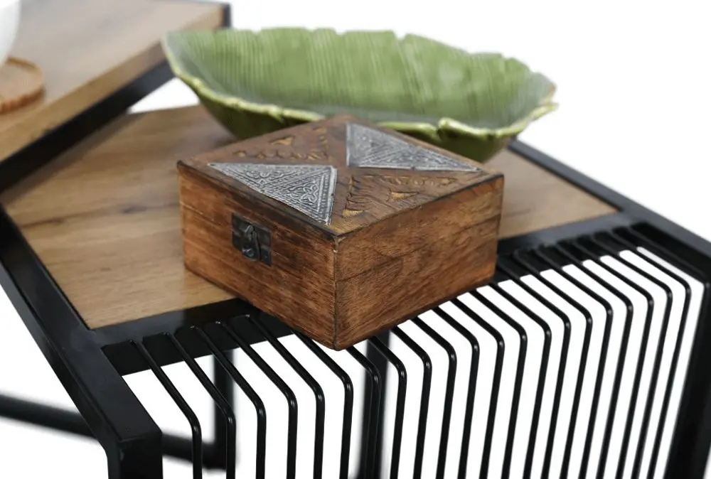 Set mese pentru reviste Mobhaus Rimbo (Oak/Black)